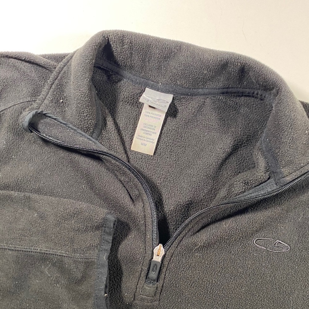 C9 by Champion Men Black Quarter Zip Fleece Pullover Mock Neck Size Medium DD219